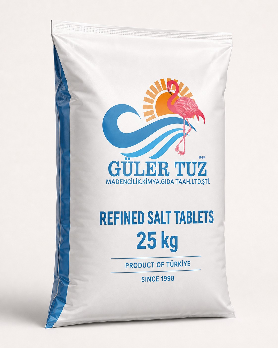 Emballage de 25 kg de sel en pastilles raffiné Güler Tuz